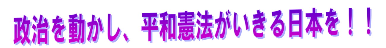 政治を動かし、平和憲法がいきる日本を！！